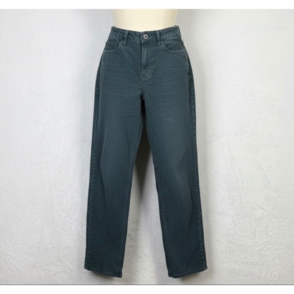 American Eagle Stretch Corduroy Mom Jeans Womens Size‎ 2 Green High Rise Tapered